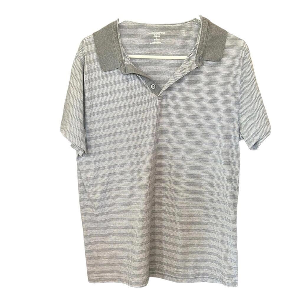 Claiborne | Men's Gray Slim Fit Polo | Size Large | 0562